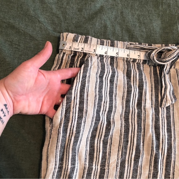 Women’s Plus Size Striped Linen Blend Wide Leg Cropped Pants - Calson - 1X - Picture 8 of 13